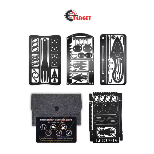 4pcs PSKOOK Survival Card Portable Multifunction Tool