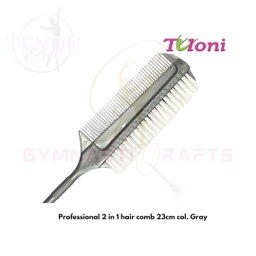 TULONI | Professional 2 in 1 hair comb 23cm col.Black/Gray