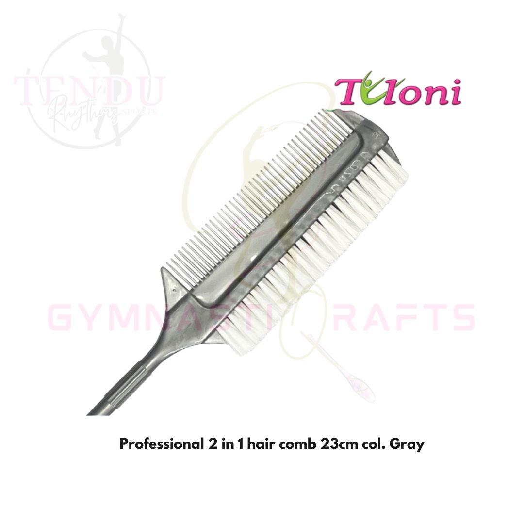 TULONI | Professional 2 in 1 hair comb 23cm col.Black/Gray_1
