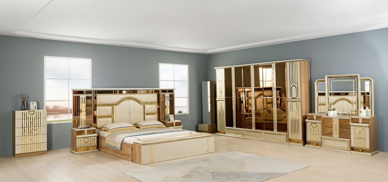 Chambre Complète Moderne Bois & Miroir – ARTICLE N°:VDR_0013_0