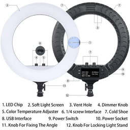 18 Inch Studio Ring Light with Remote & stand for Video and Photography