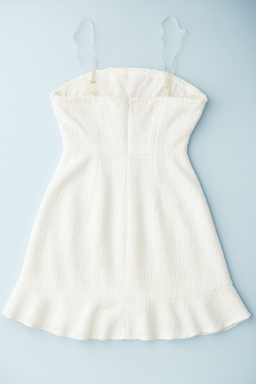 Vestido blanco tweed con tirantes transparentes - Size M
