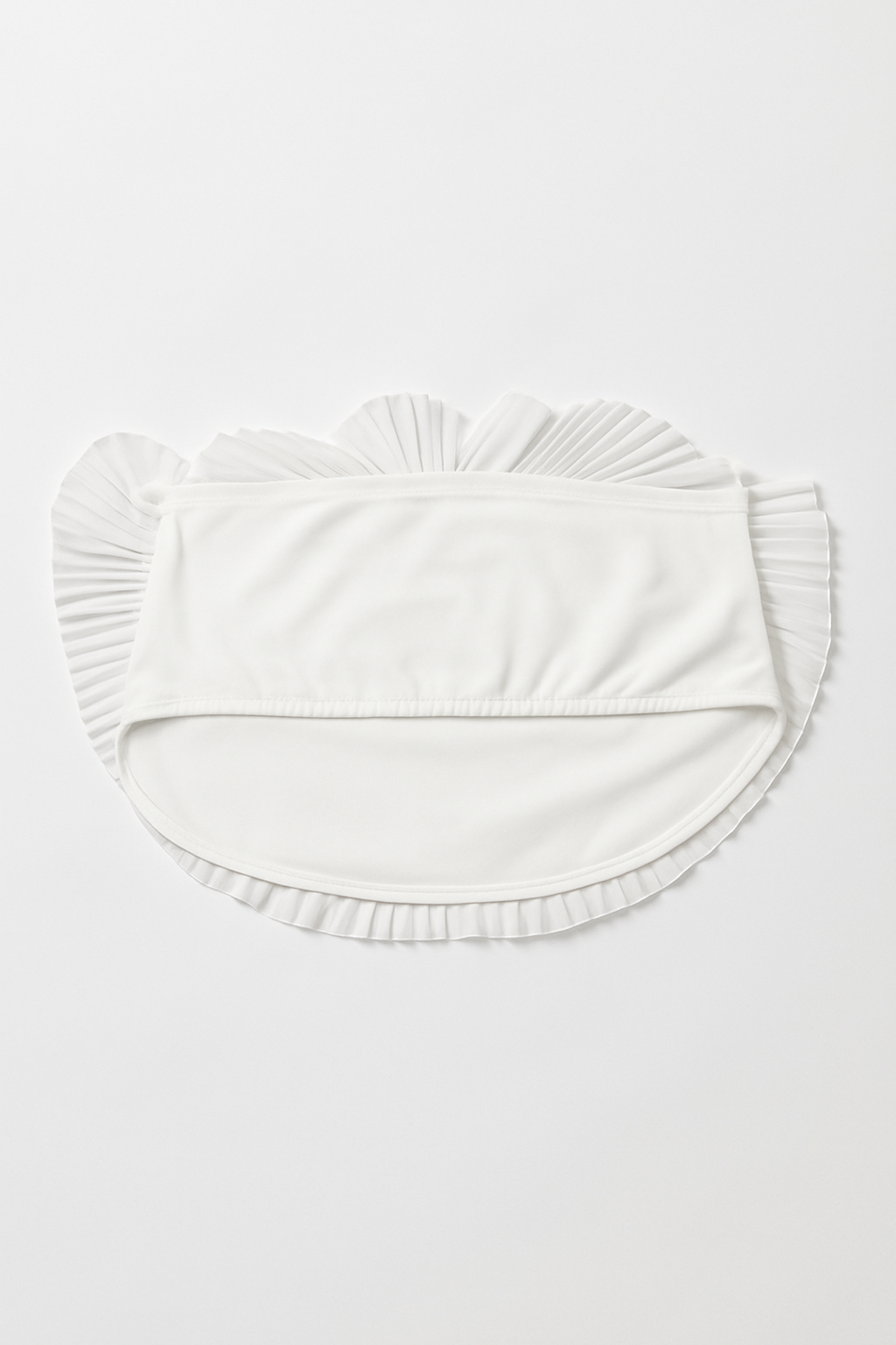 Blusa strapless plisada en blanco marfil - Size M_1
