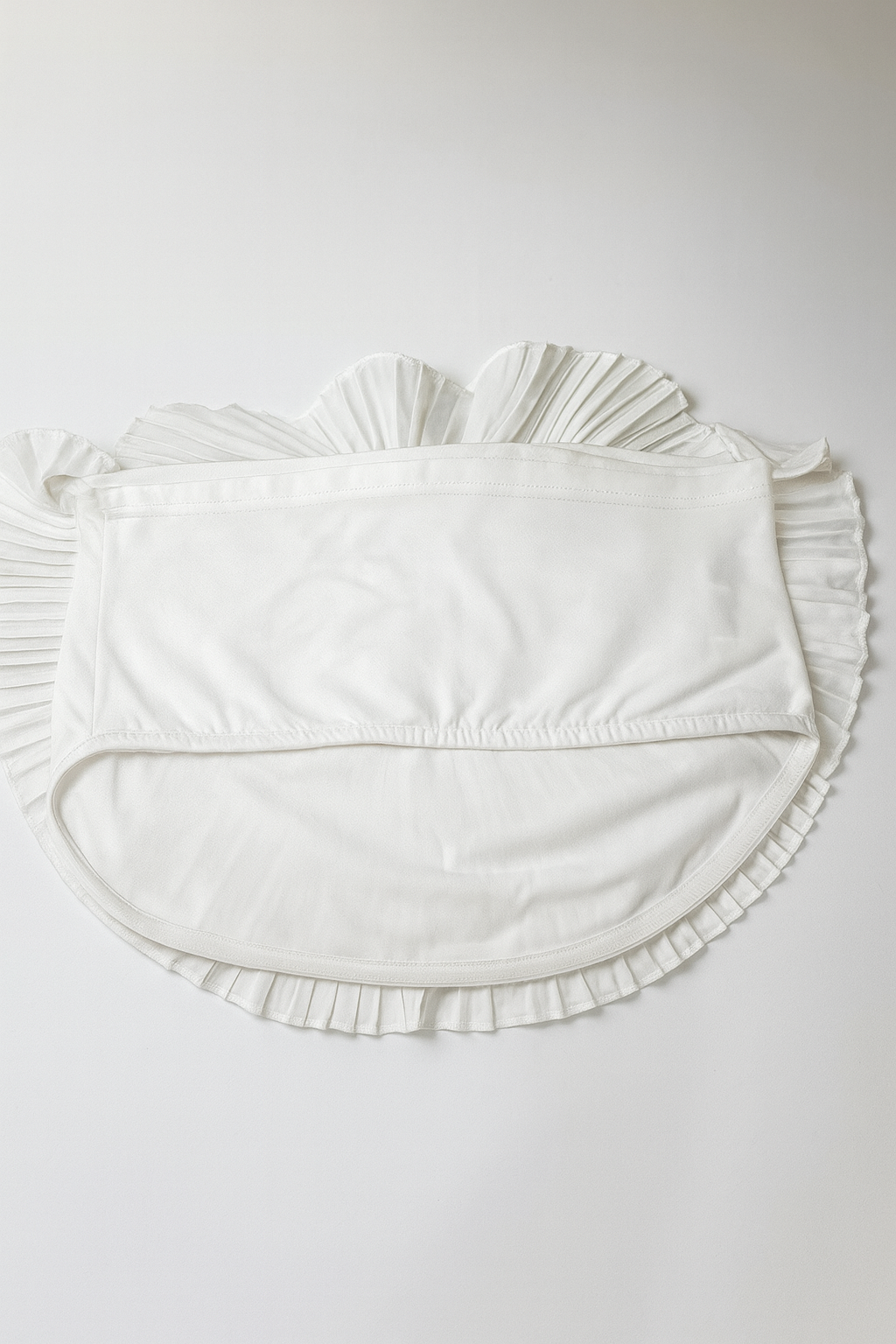 Blusa strapless plisada en blanco marfil - Size M_2
