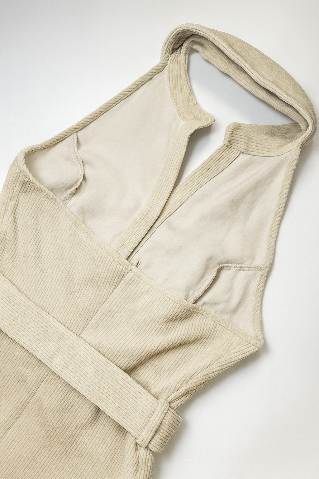 Vestido halter beige con cinturón - Size M_1