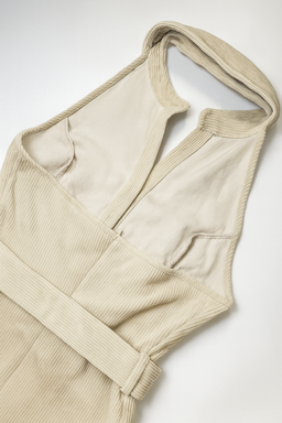 Vestido halter beige con cinturón - Size M