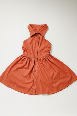 Vestido halter terracota con botones - Size M