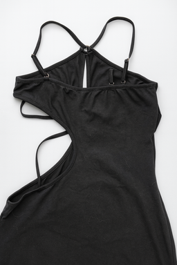 Vestido negro cut-out con tirantes finos - Size M