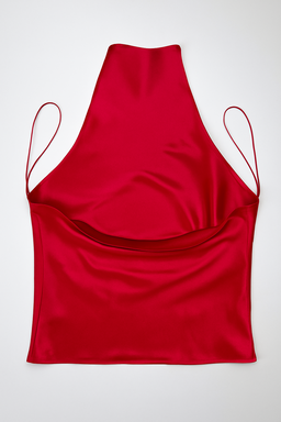Blusa halter satinada color rosado - Size S