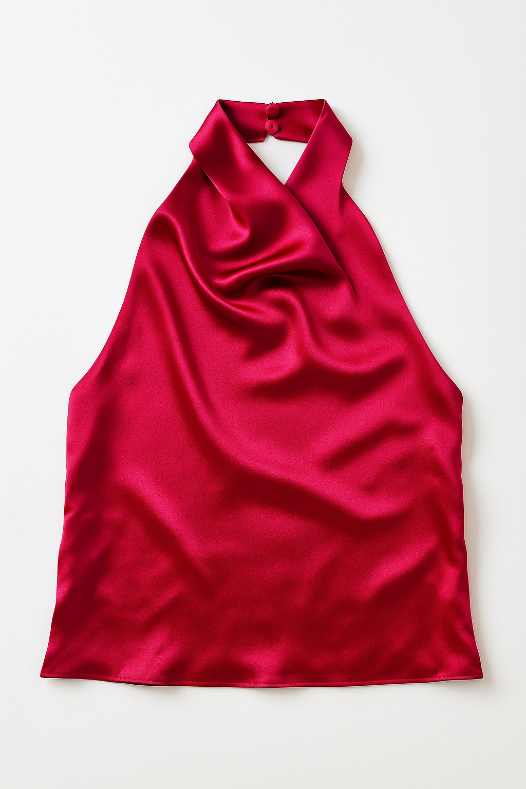 Blusa halter satinada color rosado - Size S_0