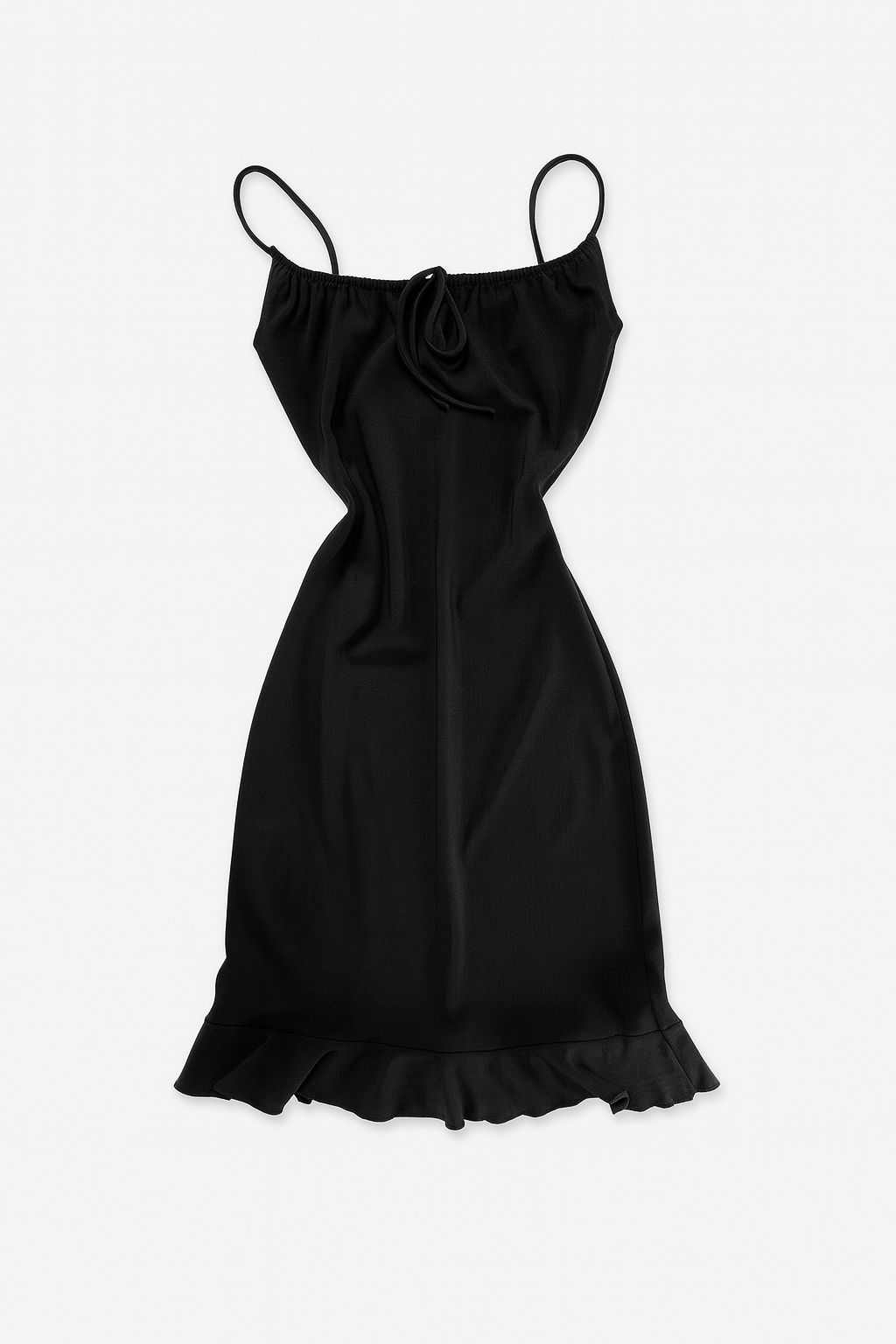 Vestido negro lencero con tirantes finos - Size M_1