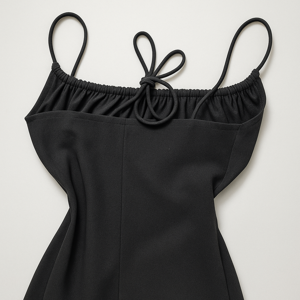Vestido negro lencero con tirantes finos - Size M
