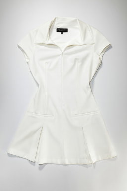 Vestido polo blanco con cierre frontal - Size  M