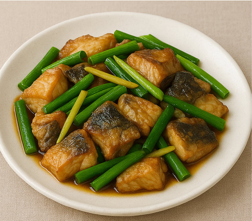 姜葱生鱼头 Sauteed Sheng Yu Head with Ginger and Onion_0