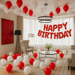 Premium Black, Gold & White Birthday Decoration Service
