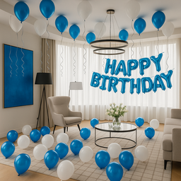 Premium Black, Gold & White Birthday Decoration Service