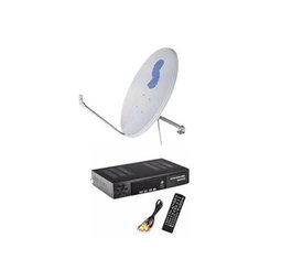 Strong Quality Advance Satellite Dish with Combo Decoder - White 