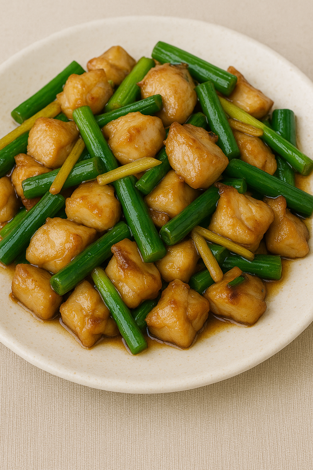 姜葱鸡丁 Sauteed Diced Chicken Canton Style (Not Spicy)_0