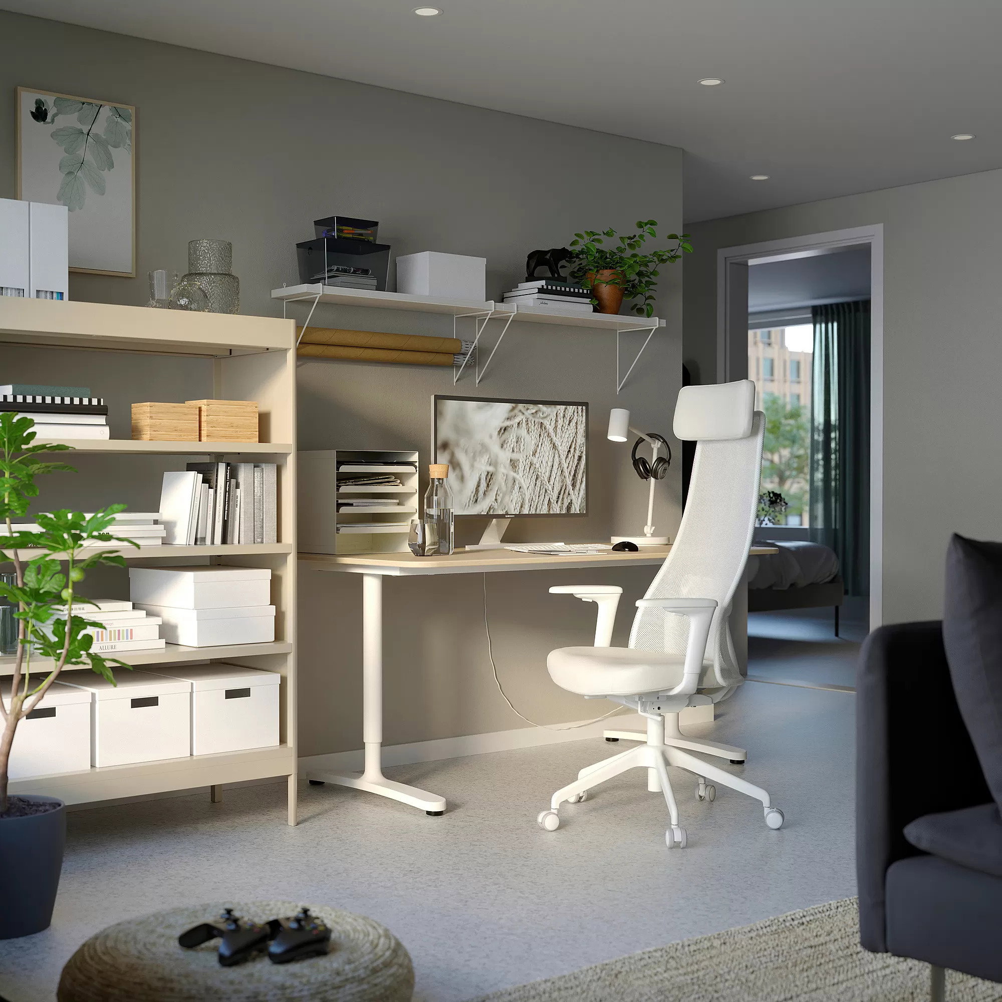 Office chair with armrests, grann white IKEA JÄRVFJÄLLET_4