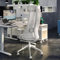 Office chair with armrests, grann white IKEA JÄRVFJÄLLET