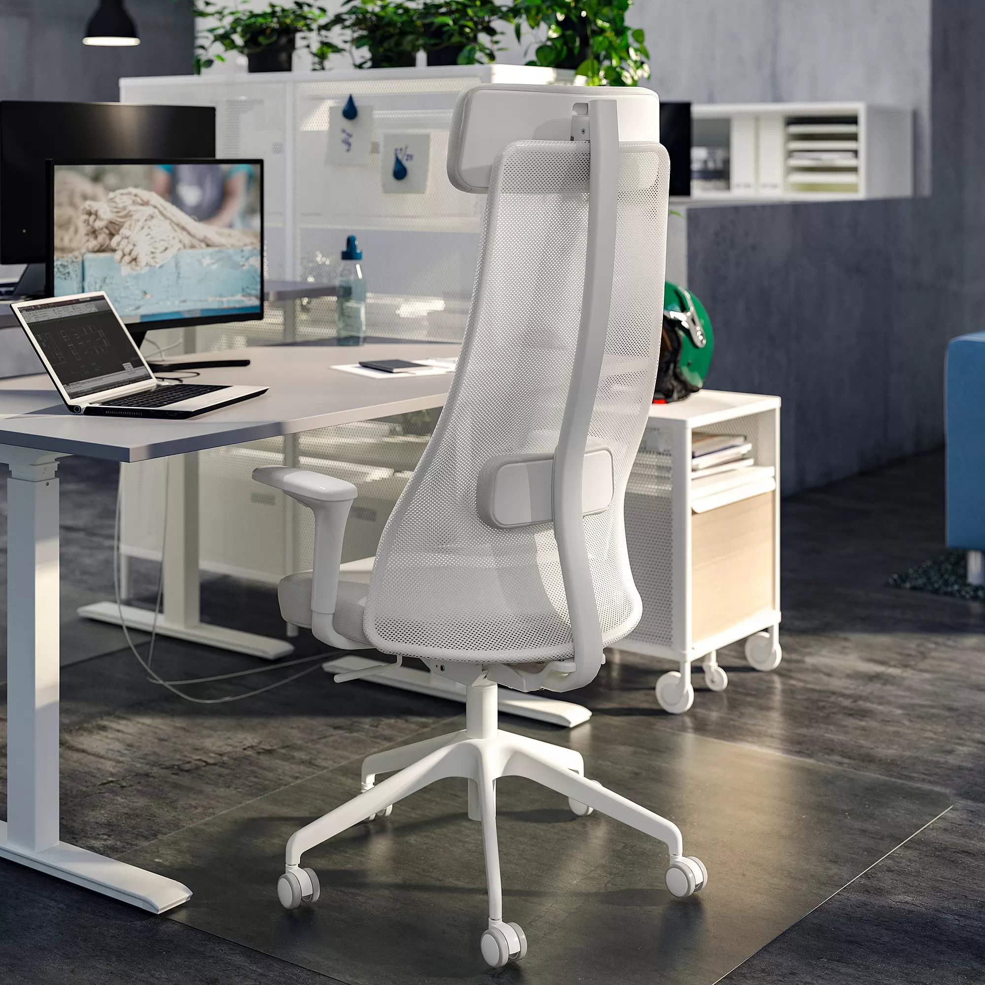Office chair with armrests, grann white IKEA JÄRVFJÄLLET_3