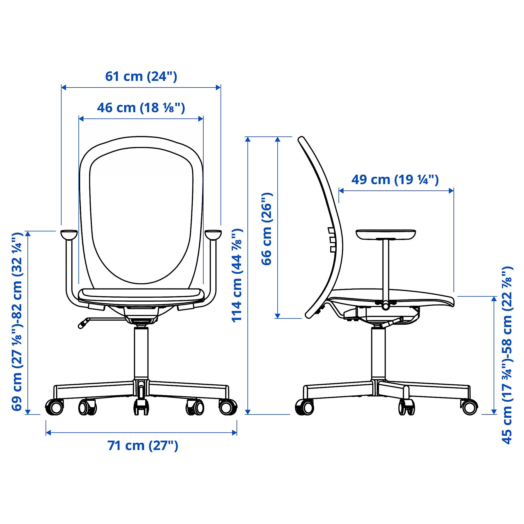 Office chair with armrests, beige IKEA FLINTAN_5