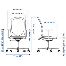 Office chair with armrests, beige IKEA FLINTAN