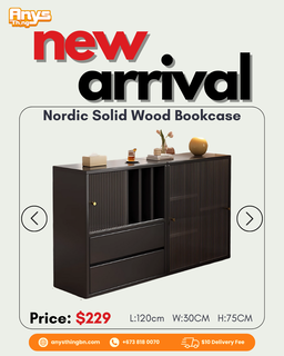 Nordic Solid Wood Bookcase