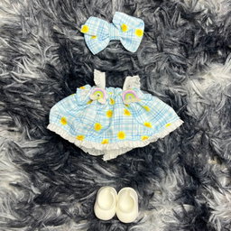 Labubu Doll Dress – Serene Hope Blue Skirt | Outfit for Pop Mart Labubu