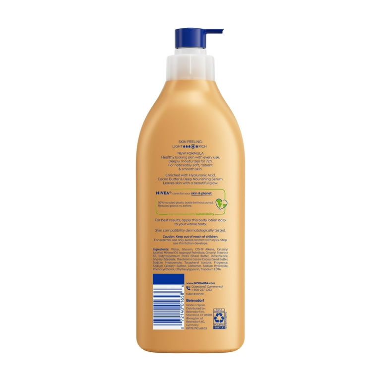 NIVEA Cocoa Butter Body Lotion for Dry Skin with Hyaluronic Acid, 72Hr Moisturizer, 16.9 fl oz_8