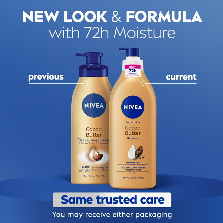 NIVEA Cocoa Butter Body Lotion for Dry Skin with Hyaluronic Acid, 72Hr Moisturizer, 16.9 fl oz_1