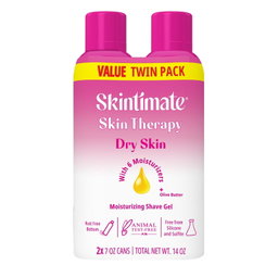 Skintimate Dry Skin Women’s Shave Gel, Fresh Scent, Moisturizing Shaving Cream Twin Pack, 7 oz Each