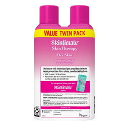 Skintimate Dry Skin Women’s Shave Gel, Fresh Scent, Moisturizing Shaving Cream Twin Pack, 7 oz Each