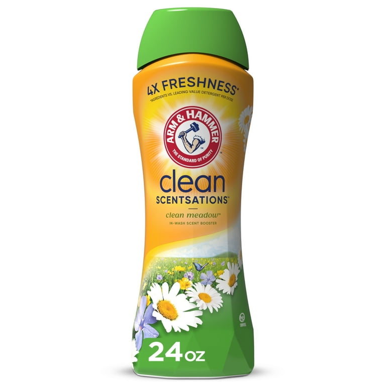 ARM & HAMMER Clean Scentsations In-Wash Scent Booster, Laundry Scent Booster Clean Meadow scent, 24 Oz