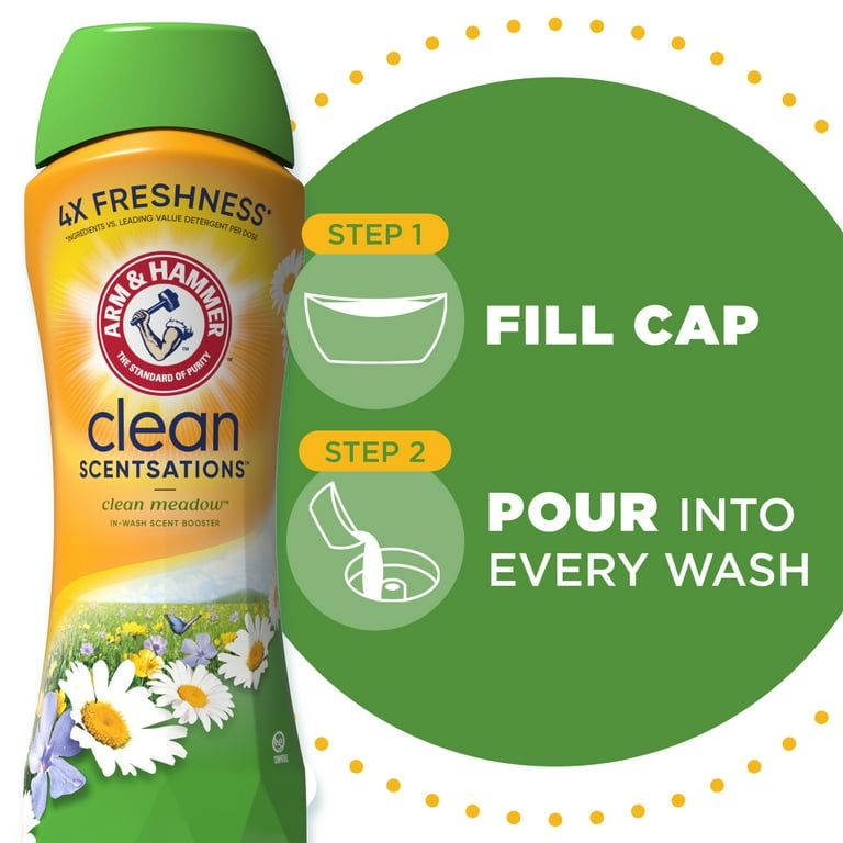 ARM & HAMMER Clean Scentsations In-Wash Scent Booster, Laundry Scent Booster Clean Meadow scent, 24 Oz_5