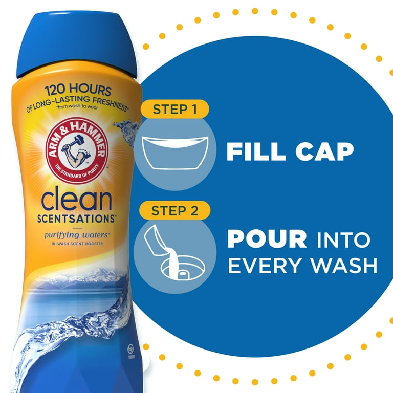 ARM & HAMMER Clean Scentsations In-Wash Scent Booster, Laundry Scent Booster Purifying Waters scent, 24 Oz_5