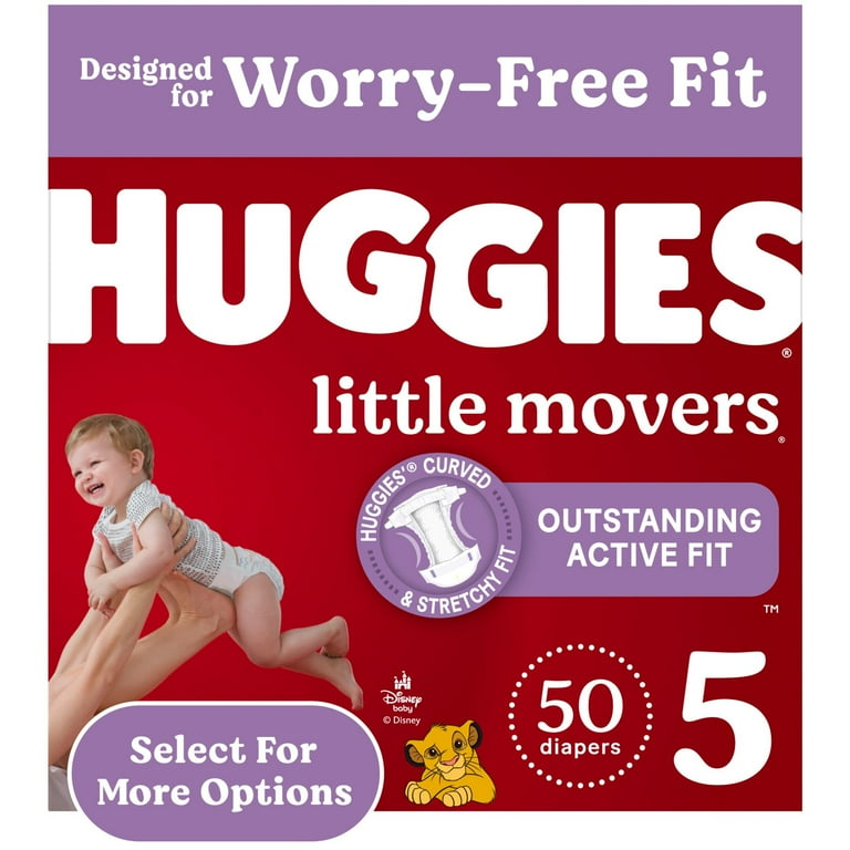Huggies Little Movers Baby Diapers, Size 5 (27+ lbs), 50 Ct_1