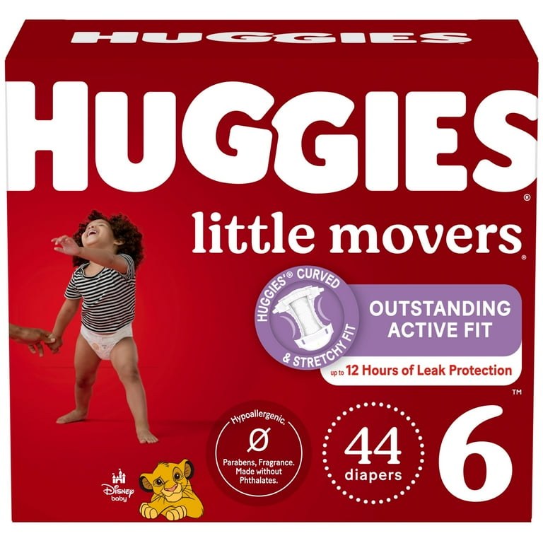 Huggies Little Movers Baby Diapers, Size 6 (35+ lbs), 44 Ct_0