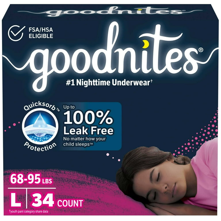 Goodnites Bedwetting Underwear for Girls, L (68-95 lbs), 34 Ct_2