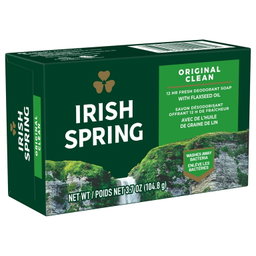 Irish Spring Original Clean Deodorant Bar Soap for Men, 3.7 oz