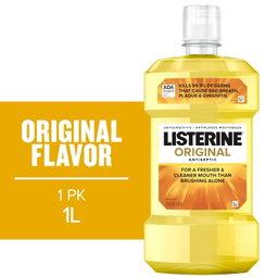 Listerine Original Antiseptic Mouthwash for Bad Breath & Plaque Oral Care, 1 L