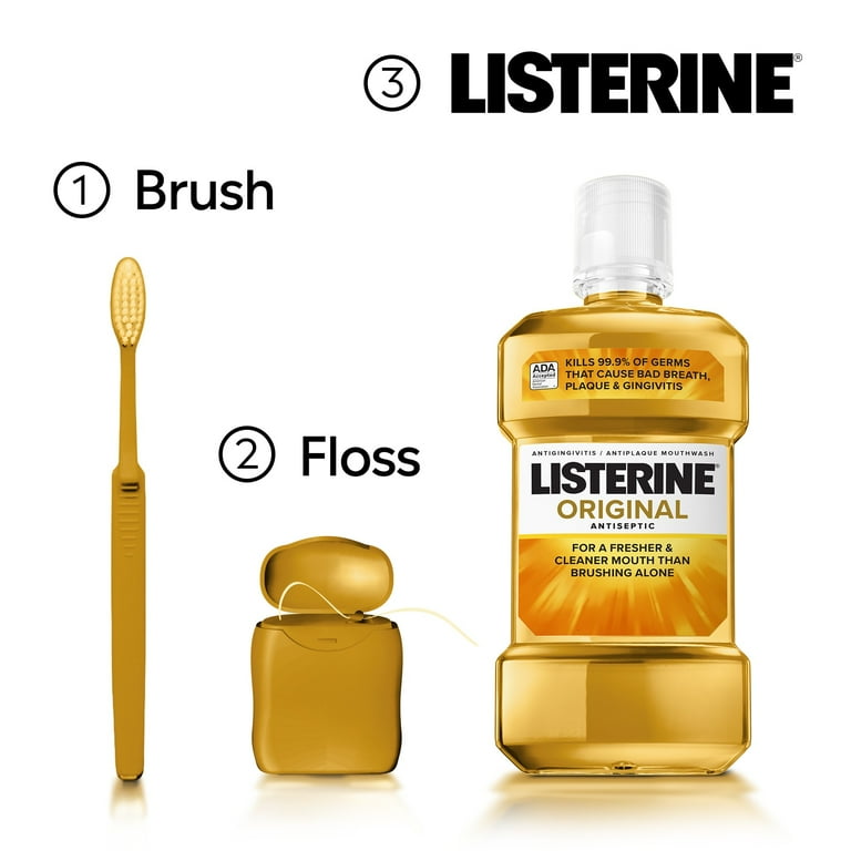Listerine Original Antiseptic Mouthwash for Bad Breath & Plaque Oral Care, 1 L_5
