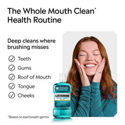 Listerine Cool Mint Antiseptic Mouthwash, For Bad Breath & Plaque Oral Care, 1 L