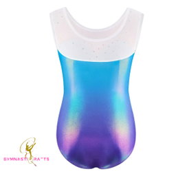 Ocean Blue Gradient Sparkle Gymnastics Leotard  + Matching Scrunchie