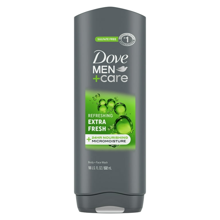 Dove Men+Care Refreshing Hydrating Face & Body Wash for Men Extra Fresh All Skin, 18 oz_0