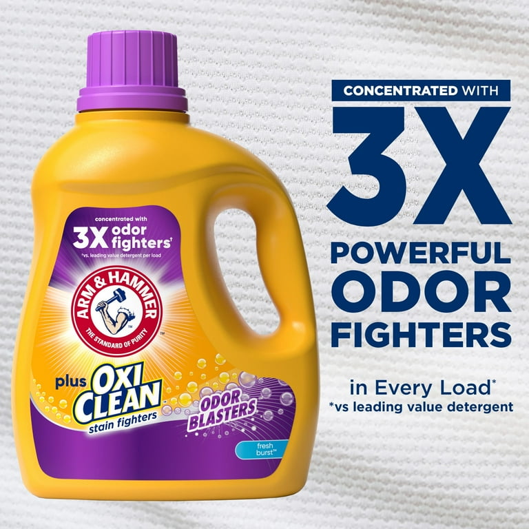 ARM & HAMMER Plus OxiClean Odor Blasters Fresh Burst, 77 Loads Liquid Laundry Detergent, 100.5 Fl oz_1