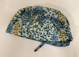 Rifle Paper Co (Blue on Blue) Reversible Scrub Cap (Elastic & Tie)