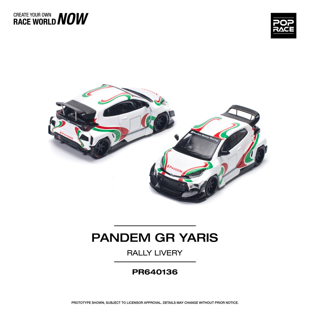 POP RACE MODEL 1/64 GR YARIS PANDEM - RALLY LIVERY