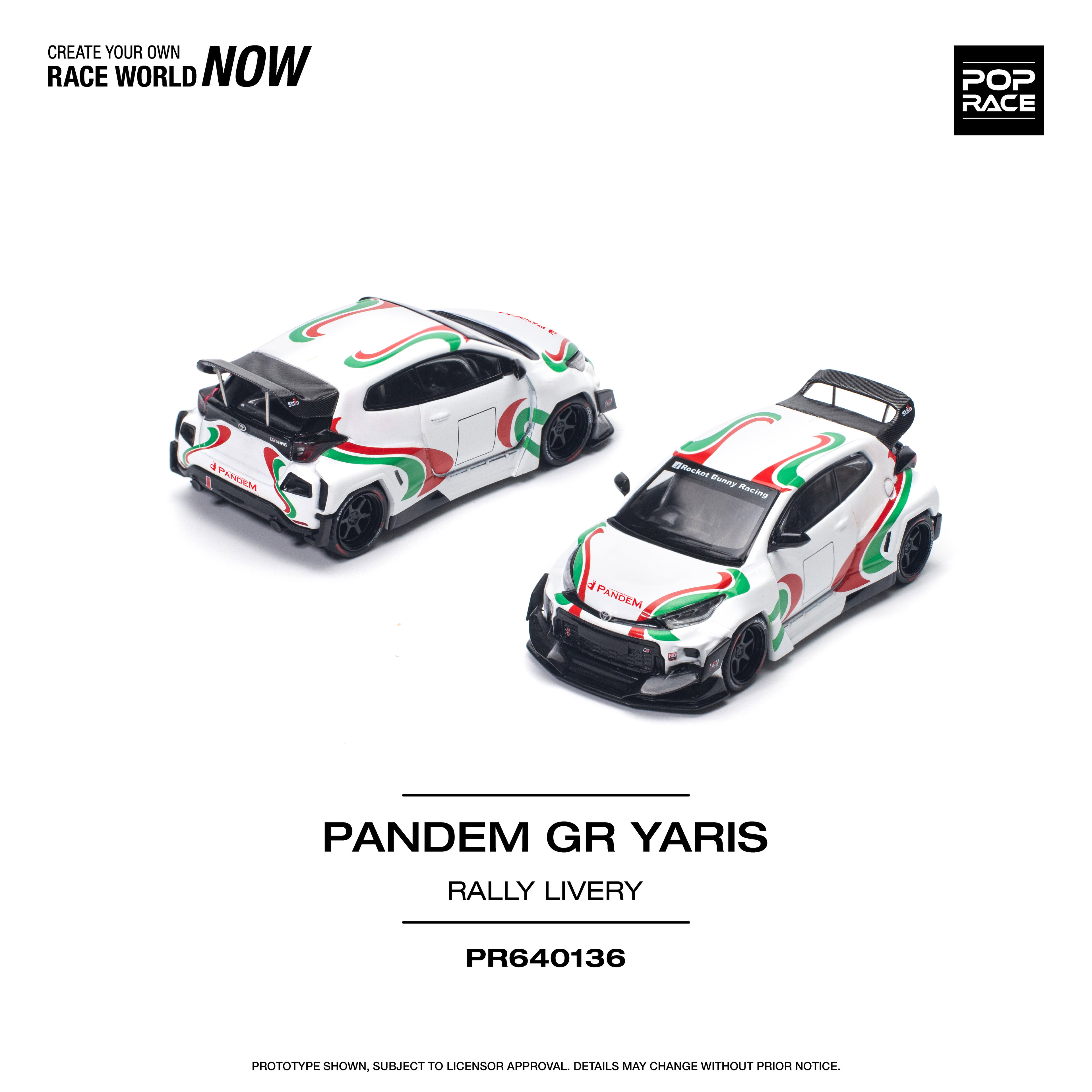 POP RACE MODEL 1/64 GR YARIS PANDEM - RALLY LIVERY