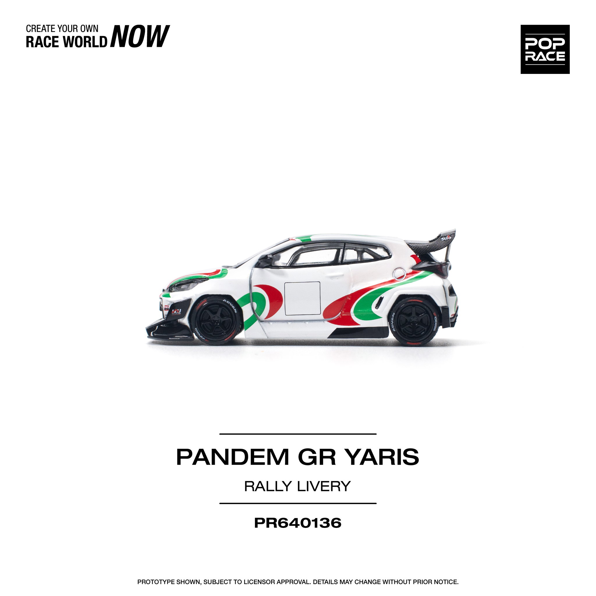 POP RACE MODEL 1/64 GR YARIS PANDEM - RALLY LIVERY_1